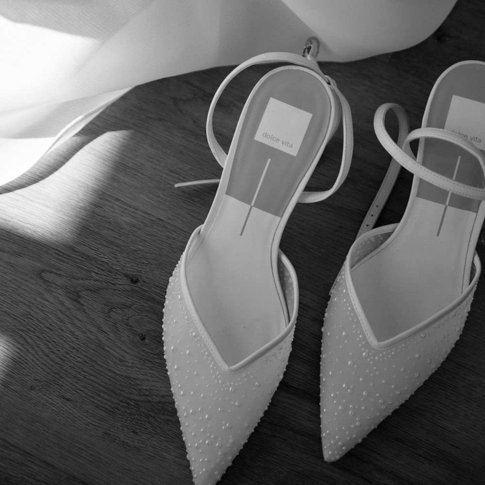 Dolce Vita White Rhinestone Heels 4 inch Wedding